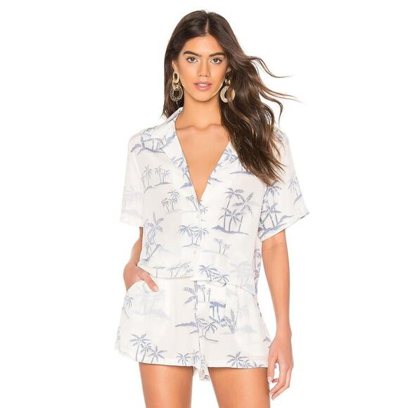 Rails Gigi Silk Short Blue Palms Size S - Picture 2 of 10